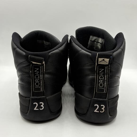 NIKE AIR JORDAN 12 Retro The Master Black Leather White Sz 11.5 - Picture 4 of 9